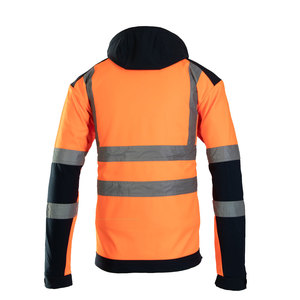 Chaqueta Softshell Reflectante Naranja para Hombre, Chaqueta de Trabajo de Seguridad, Resistente al Viento y al Agua, con Cremallera Completa, Alta Visibilidad - Product Image 4