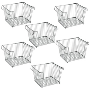 Cesta de almacenamiento de comestibles de hierro con recubrimiento de polvo gris para el hogar, Hotel, restaurante, cesta de almacenamiento de Metal de alambre de hierro de lujo a granel - Product Image 1