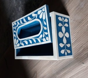 Bone Inlay <b>Floral</b> Design Tissue <b>Box</b> by STAR CRAFT INDIA Export Bone Inlay Hot Selling 2024 Home and Kitchen - Product Image 3