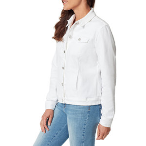 High Quality Denim Jacket for Women's Regular Length Long Sleeve Casual Look Fashionable OEM Fabric 100% Cotton Denim Jacket - Product Image 3