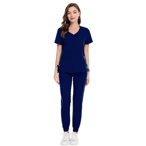 Uniformes de moda traje tejido Spa salón belleza uniformes conjunto mujeres enfermera Hospital uniforme médico Scrub Tops Spandex estiramiento - Product Image 2