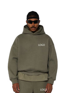 Conjunto Deportivo de Invierno Estilo Urbano, Nuevo Diseño, Logotipo Personalizado, Sudadera con Capucha Gruesa y Transpirable, Pantalones Deportivos Holgados Estampados o Lisos - Product Image 3