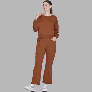Nardon Apparel Vêtements d'hiver Streetwear Survêtement en coton de haute qualité pour femmes Ensemble 2 pièces personnalisé Pantalon de survêtement imprimé et sweat à capuche - Product Image 3