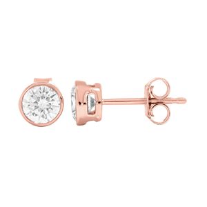 Boucles d'oreilles à clous en forme de diamant rond - Product Image 3