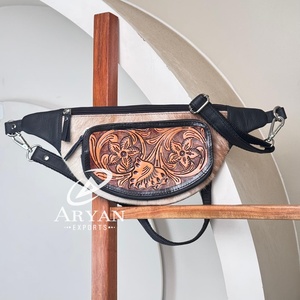 Moda chica señoras Casual pequeño moda mano tooled cuero de vaca mujeres Cross Body Sling Fanny pecho Crossbody bolsos de hombro - Product Image 1