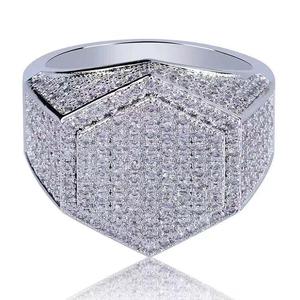 Bague de championnat Hip-Hop Pinky en argent sterling 925 personnalisée pour homme Moissanite glacée diamant Bling Pave bijoux de mode - Product Image 6