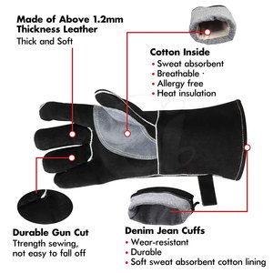 Latest Design OEM Service Leather <b>Welder</b> Gloves New Arrival Hot Selling Leather <b>Welder</b> Gloves - Product Image 4