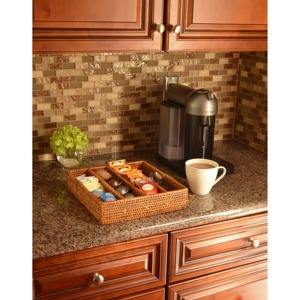Panier en rotin avec compartiments pour café et thé, panier de rangement artisanal, vente en gros, écologique, fabriqué au Vietnam - Product Image 3