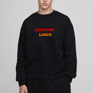 Vente en gros 100% coton hommes sweat lourd coton polaire 480GSM solide couleur noire streetwear confortable homme sweat - Product Image 6