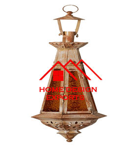 Lanterne suspendue au plafond en métal fini or poudre verte pour la maison hôtels restaurants pour la décoration de Noël - Product Image 4