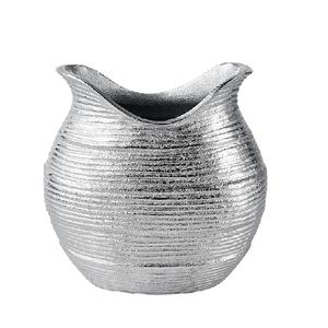 Vase en aluminium nickelé brut, centre de table de mariage, pot à fleurs moderne pour la décoration des tables à la maison - Product Image 4