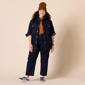 Veste de chemise en jean d'hiver de coupe décontractée pour femmes Logo personnalisé imprimé Veste en tissu frais la plus vendue - Product Image 3