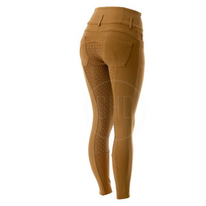 Pantalones ecuestres de Spandex de alta calidad para mujer, pantalones estampados de silicona OEM con logotipo personalizado para montar a caballo, precio al por mayor - Product Image 6