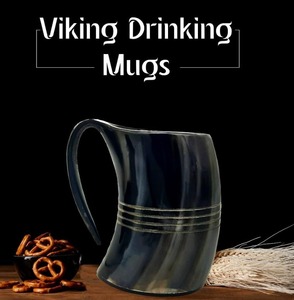 Taza de cuerno de búfalo Natural al mejor precio, taza de vino náutico de cuerno para beber de estilo animal tallado vikingo pulido - Product Image 2
