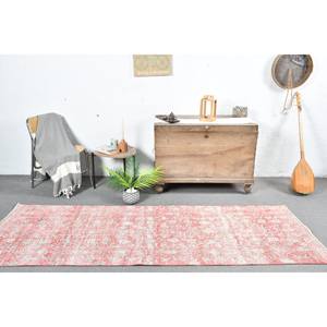 Tapis Turc Vintage Fait à la Main en Laine Écologique Rose Blanc Grande Surface Style Tabriz Couloir Rectangulaire Motif Salle à Manger - Product Image 1