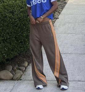 2025 Custom Men's Striped Sweatpants Oversized <b>Baggy</b> Wide Leg Cotton Stacked Flare <b>Track</b> Knitted Sweat <b>Pants</b> Nonwoven Weaving - Product Image 3