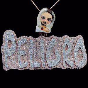 Pendentif Hip Hop en Argent Sterling 925 avec Diamant Rond en Moissanite VVS Or Blanc Glacé, Best-Seller pour Hommes - Product Image 4