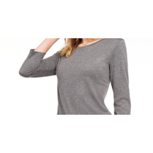 T-shirt da donna Maison Jules a maniche a 3/4 grigio tinta unita 100% cotone taglia Small in tessuto a maglia traspirante - Product Image 2