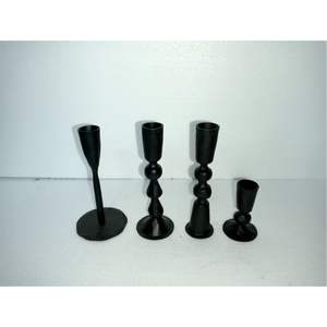 Candelabro Cónico Negro Mate, Portavelas de Metal para Velas de Pilar, Centro de Mesa Moderno para Bodas, Decoración del Hogar - Product Image 2