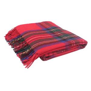 Manta Faser de lana en Tiro de lana natural rojo rico para un sueño cómodo, relajación o viaje - Product Image 1