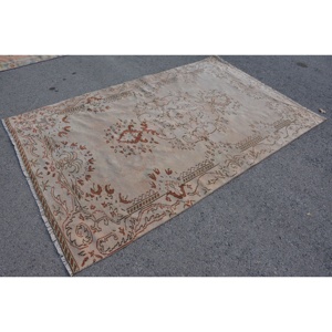 Tapis Turc Vintage Grand 5.2 X 8.5ft Beige Marron Laine Latex Support Patchwork Design pour Adolescents Rectangle Couloir Chambre Tapis - Product Image 3