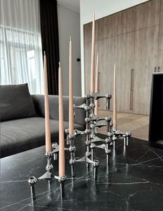 <b>Black</b> Chamberstick Stand Iron Pans Fireplace Taper Centre stick candle <b>holder</b> for home decor <b>Black</b> Finish lighting <b>Holder</b> design - Product Image 6