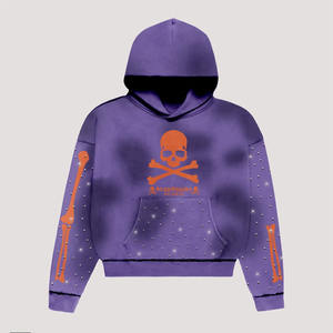 Sweat à capuche zippé 100% coton surdimensionné personnalisé impression solide motif 3D polaire thermique d'hiver pour hommes - Product Image 3