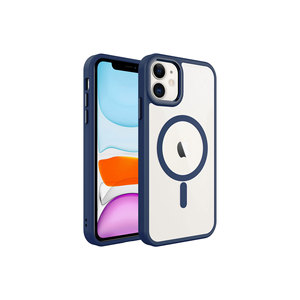 Coque de luxe Netzy finition chrome pour iPhone 11, compatible MagSafe, en silicone souple, chargement sans fil, finition givrée - Product Image 1