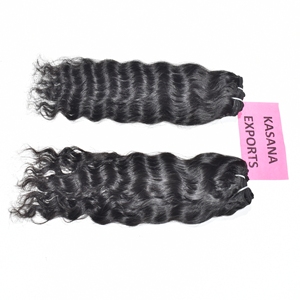 100% vietnamien luxe 14 pouces sans colle perruque ondulé brut naturel indien Double trame Machine pour les femmes noires Extensions de cheveux humains - Product Image 1