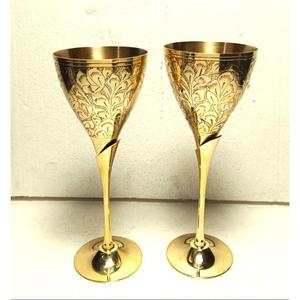 Wholesale Superior Quality Handcrafted Brass Wine <b>Glass</b> with Polished Finish Design Metal <b>Goblet</b> for Barware and Decorative Use - Product Image 1