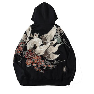 เสื้อฮู้ดปักลายสำหรับผู้ชาย, เสื้อฮู้ดผ้าฝ้ายผสม - Product Image 2