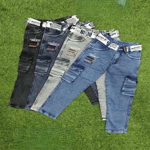 Monos Cargo de estilo Vintage de alta calidad para niños, aspecto Vintage informal, suministro directo al por mayor, pantalones vaqueros lavados para niños, informales - Product Image 1