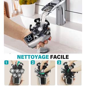 Afeitadora Eléctrica Rotativa Recargable para Hombre, Impermeable IPX7, Kit de Afeitado en Seco/Húmedo con Afeitadora para Cabeza Calva en Alemán - Product Image 1
