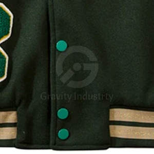 Concevez votre propre veste Letterman personnalisée, col montant, logo sur le devant, écologique, respirante, de haute qualité, veste d'hiver pour hommes - Product Image 5