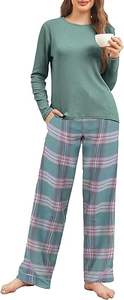 Low MOQ <b>Pyjamas</b> for Women Set Long Sleeve Nightwear Casual Loungewear Drawstring Pajama Pants for <b>Ladies</b> 2 Pcs - Product Image 3
