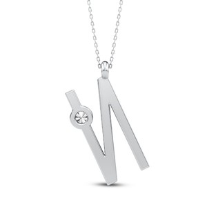 Colgante Minimalista con Letra del Alfabeto, Diamante Cultivado en Laboratorio VVS VS EF, Plata de Ley 925 con Acabado en Oro, Joyería Personalizada con Iniciales - Product Image 4