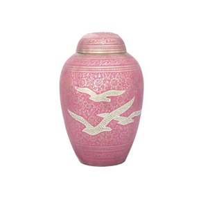 Diseño grabado con estampado de pie Urna de latón para adultos Precio barato Suministros funerarios Urnas de cremación de los mejores exportadores - Product Image 2