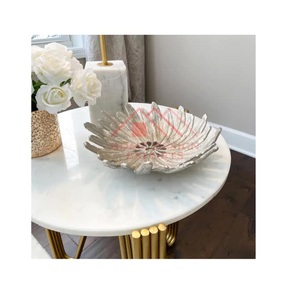 Cuenco Decorativo de Plata Antigua con Plumas, Última Novedad en Fundición de Arena, Florero Decorativo de Plata Antigua para Centro de Mesa - Product Image 1