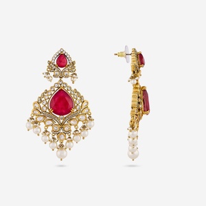Kundan Wedding <b>Necklace</b> with Zinc Alloy Water Drop Shape and Bezel Setting Elegant and Timeless Design - Product Image 5