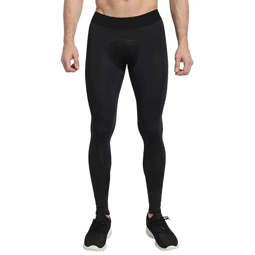 Top Level Design 100% High Pure Black Compression Pants With Customized Size Running Compression Gym Yoga Pants