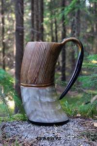 VIKING Meilleure Qualité Eau Naturelle Corne de Buffle Chope Poli Style Animal Viking Sculpture Tasse Bière Décoration - Product Image 6