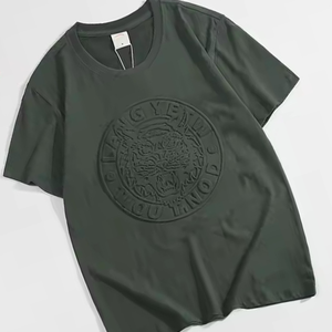 T-shirts surdimensionnés en coton biologique 100% pour hommes de haute qualité respirant impression 3D gaufrage Logo personnalisé Service OEM vierge - Product Image 5