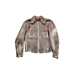 Veste de motard en cuir de vachette vintage faite à la main en cuir véritable ciré avec un look classique et une finition durable - Product Image 3