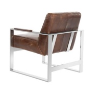 Fauteuil de luxe en cuir PU au design moderne, fauteuil de canapé, fauteuil club avec structure en métal