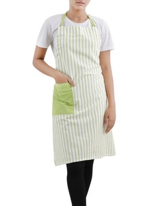 100% algodón hilo teñido babero delantal gris cintura babero para comida cocina salón peluquero jardín barbacoa PE LDPE PU PVC tela vaquera poliéster - Product Image 2