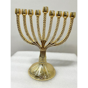 Vente chaude Creative Argent Hanukkah Menorah 9 Branche À La Main Écologique Durable Candélabre Élégant Bougeoir En Laiton - Product Image 6