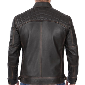 Veste en cuir pour homme à fermeture éclair complète Vestes en cuir véritable entièrement personnalisées Veste en cuir pour homme écologique et résistante au vent et respirante - Product Image 2