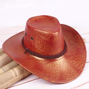 Nuevos sombreros de vaquero de cuero al aire libre para hombres de vaquero occidental personalizados Sombreros de vaquero en cuero genuino Sombreros de moda al por mayor - Product Image 4