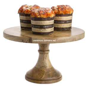 Support à gâteau en bois de créateur fini personnalisé Support à chocolat rond de luxe à deux niveaux Support à chocolat classique et élégant - Product Image 3