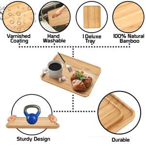 Bandeja de Servir de Bambú Lacado de Alta Calidad, Diseño Elegante, Rectangular, Utensilios de Cocina, Decoración Ecológica, Regalo Multiusos - Product Image 5